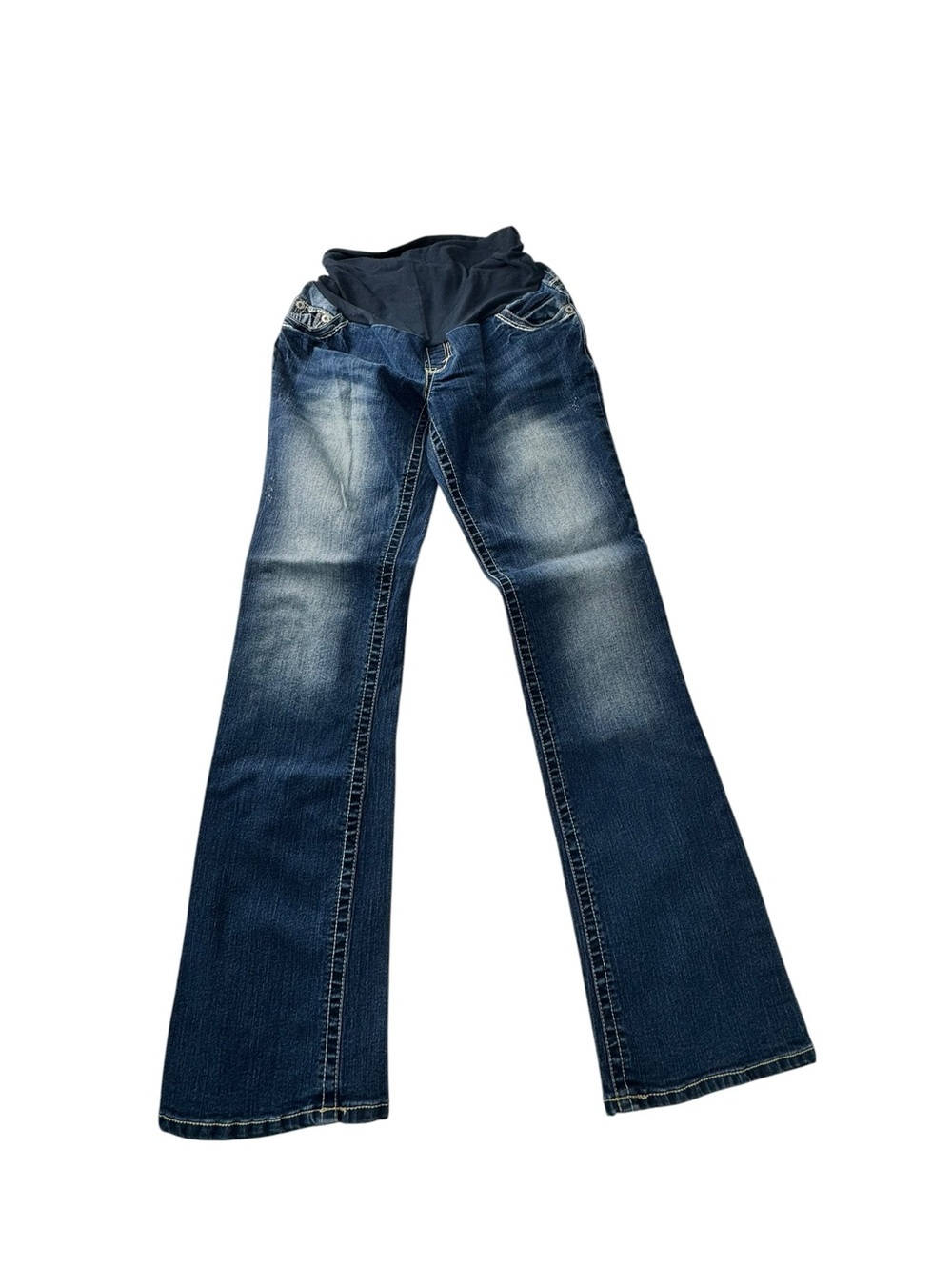 Wallflower Dark Blue Flare Maternity Jeans